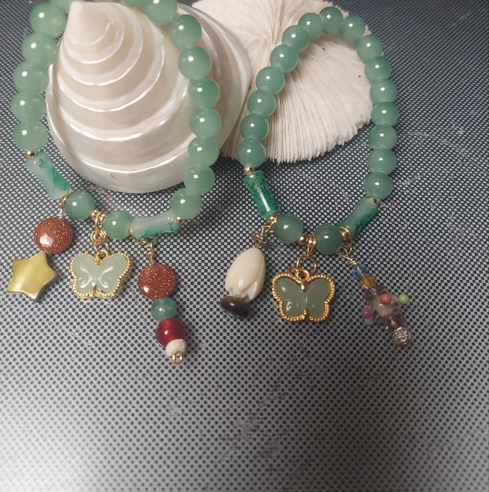 Lucky Gamblers charms jade bead bracelets Gung Hay Fat Choy